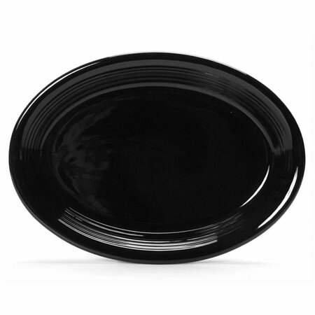 TUXTON CHINA Concentrix 13.5 in. x 9.75 in. Oval Platter Coupe - Black - 6 pcs CBH-1352